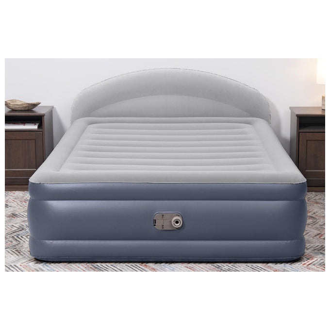 Bestway 671BD Materasso ad Aria Queen Doppio Blu e Grigio con Pompa Integrata