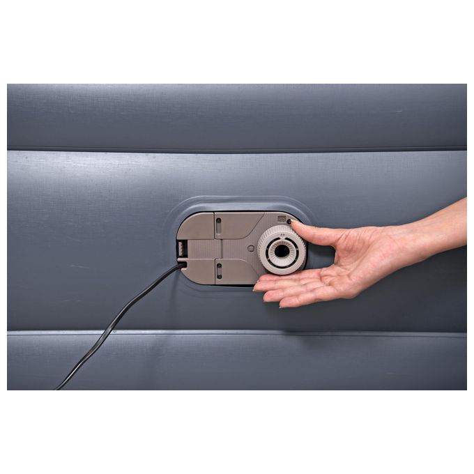 Bestway 671BD Materasso ad Aria Queen Doppio Blu e Grigio con Pompa Integrata