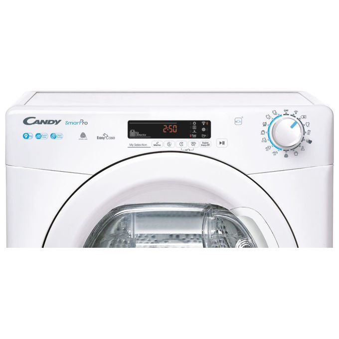 Candy CSOE H9A2DE-S Smart Pro Asciugatrice Pompa di Calore 9 Kg Classe E Wi-Fi Vapore (85x60x61 cm) colore Bianco
