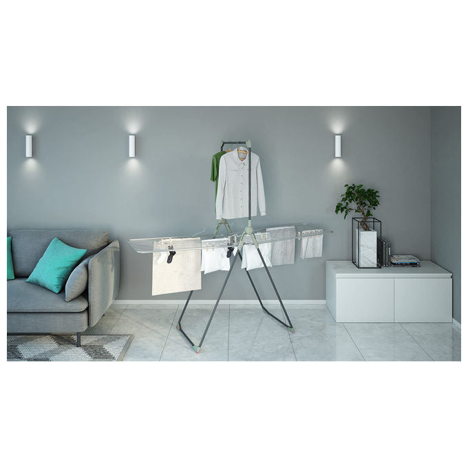 Colombo New Scal ST1000 Titano Stendibiancheria con Portabiti 30 m 15 Kg con Ruote Ripiegabile colore Alluminio