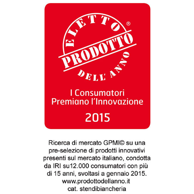 Colombo New Scal ST1000 Titano Stendibiancheria con Portabiti 30 m 15 Kg con Ruote Ripiegabile colore Alluminio