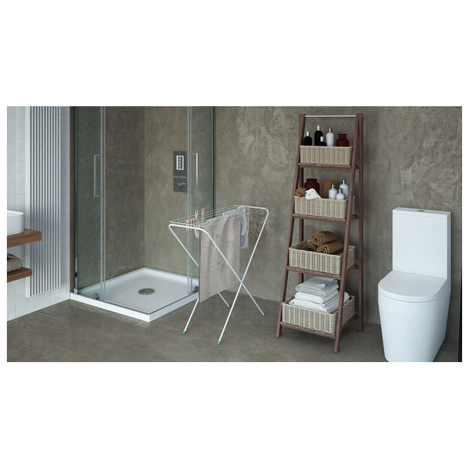 Colombo CLN016 Gazzella Stendibiancheria Pieghevole 6 m 3 Kg Acciaio Verniciato Salvaspazio Ultra Slim 1,5 cm colore Grigio