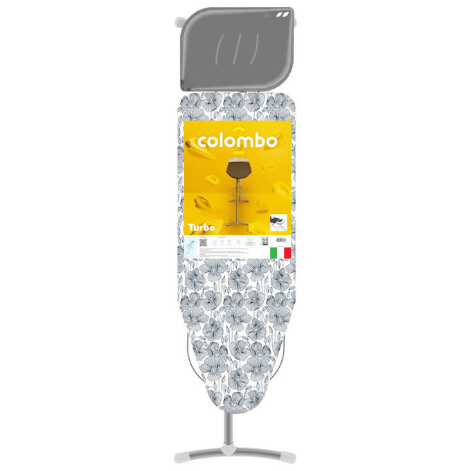 Colombo New Scal A142LB1W Turbo Asse da stiro 120x44 cm altezza regolabile 6 posizioni portacaldaia griglia rinforzata colore Grigio