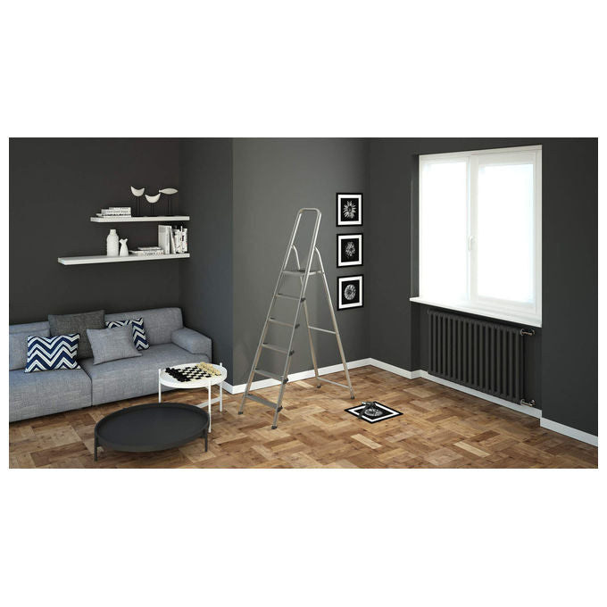 Colombo Scala STARK 6 gradini in acciao-alluminio con gradini e piedini antiscivolo EN131 Made in Italy