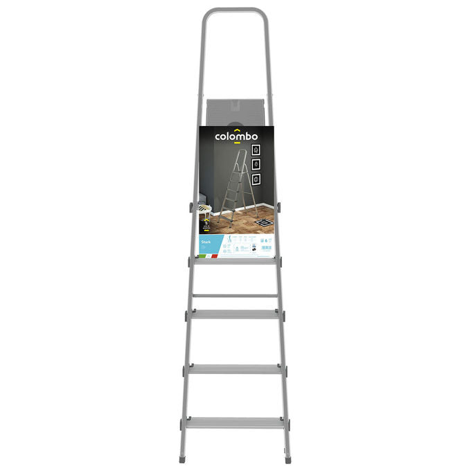 Colombo Scala STARK 6 gradini in acciao-alluminio con gradini e piedini antiscivolo EN131 Made in Italy