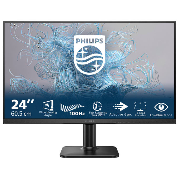 Philips 24E2N1100LB Serie 1000 Monitor PC 23.8'' VA Full HD 1920x1080 100Hz 1ms Adaptive Sync colore Nero