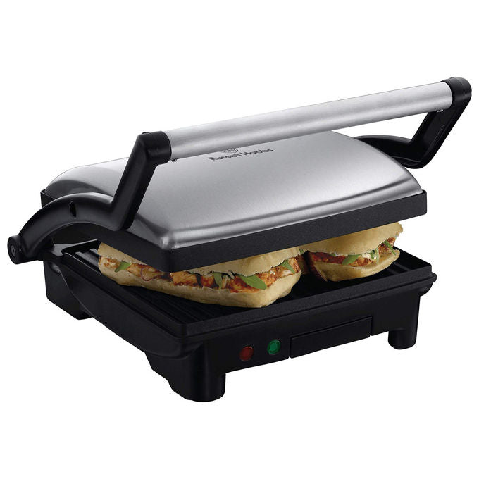 Russell Hobbs, Piastra Elettrica 3 in 1, Panini, Grill, Barbecue, Acciaio Inox, 1800W