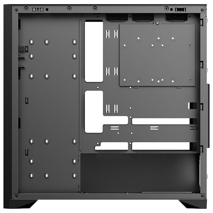 Itek ITGCAWO28B WOODY Case PC Gaming Tower ATX Pannello Legno Vetro Temperato 3 Ventole PWM 140mm USB Type-C colore Nero