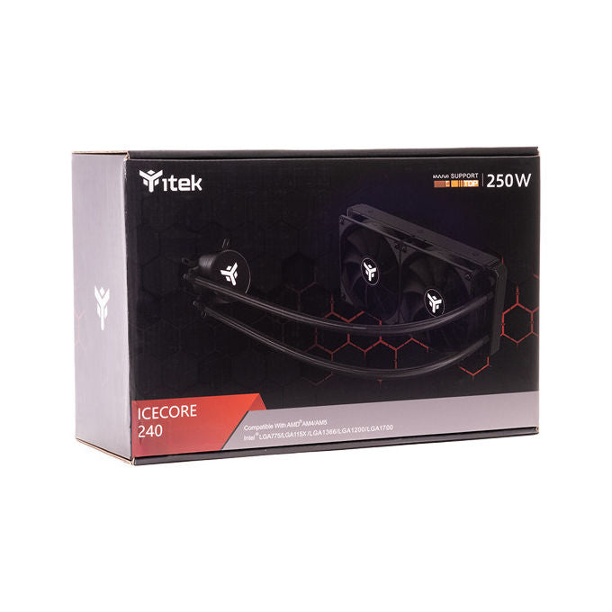 Itek ICECORE 240 Raffreddamento a Liquido CPU 250W 2 Ventole 12cm PWM Dissipatore