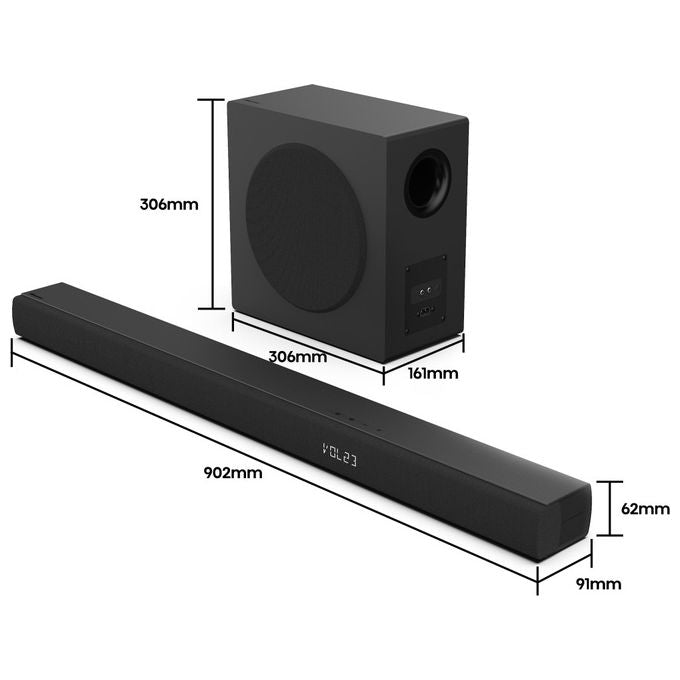 Hisense HS3100 Soundbar 3.1 canali 480W Subwoofer wireless Bluetooth 5.3 HDMI ARC colore Nero