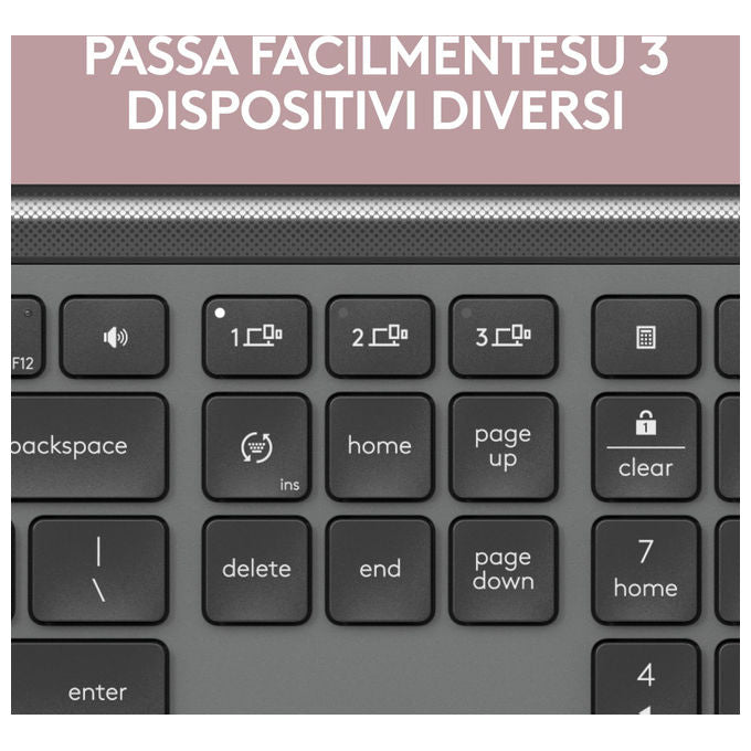 Logitech MK950 Signature Slim Kit Tastiera e Mouse Wireless Bluetooth QWERTY Italiano Multi Dispositivo colore Grafite