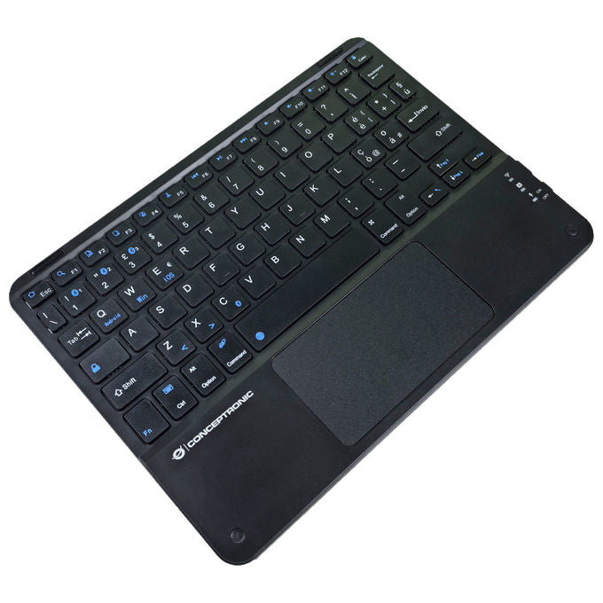 Tastiera Bluetooth QWERTY Italiana Conceptronic TOBIN01BIT con Touchpad Nero Universale