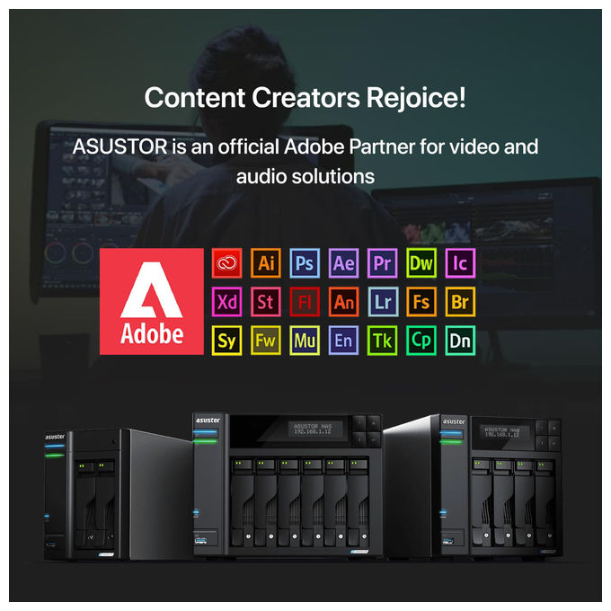 Asustor NAS LOCKERSTOR 2 Gen2 AS6702T 2 Bay Ethernet Nero - Archiviazione di rete