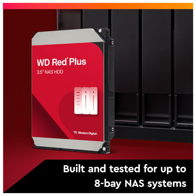 WD WD80EFPX Red Plus Hard Disk Interno 3.5'' 8TB NAS SATA III 5640 rpm 256MB Cache