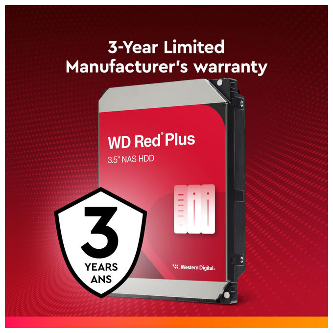 WD WD80EFPX Red Plus Hard Disk Interno 3.5'' 8TB NAS SATA III 5640 rpm 256MB Cache