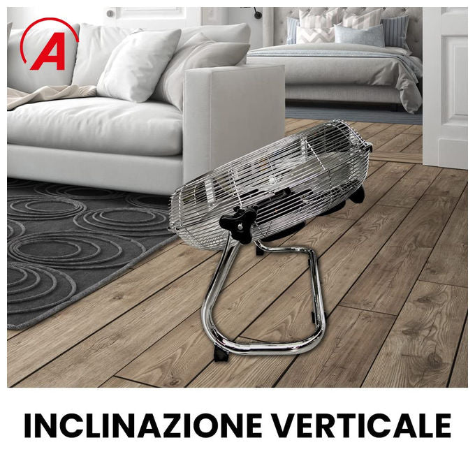 Ardes AR5C40B Ventilatore da Pavimento 40cm 3 Pale Alluminio Cromato 90W 3 Velocita'