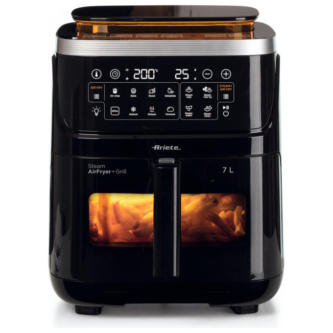 Ariete 4636 Friggitrice ad aria 7 L 1700W Vapore Grill 10 Programmi Display Touch colore Nero