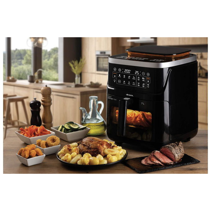 Ariete 4636 Friggitrice ad aria 7 L 1700W Vapore Grill 10 Programmi Display Touch colore Nero