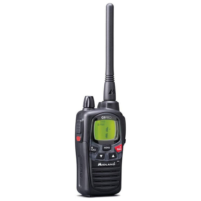 Midland Walkie Talkie G9 Pro, 101 canali, IPX4 impermeabile, 12 km, Nero