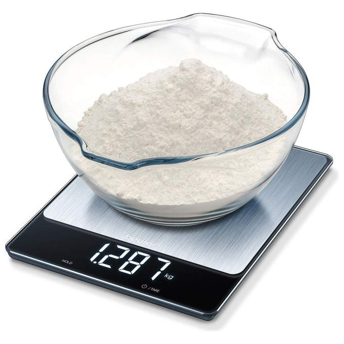 Beurer KS34 Bilancia da cucina digitale 15 kg acciaio inox LED display