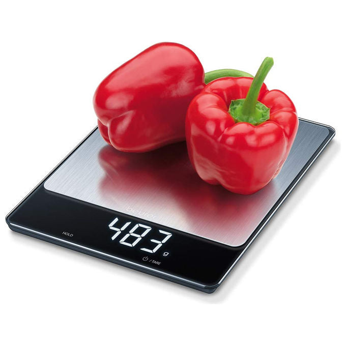 Beurer KS34 Bilancia da cucina digitale 15 kg acciaio inox LED display