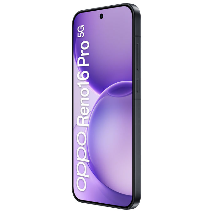 Oppo 110010237194 Reno16 Pro 5G AI Smartphone 200+50+50MP Tripla Fotocamera 50MP Selfie 6.32'' 120Hz AMOLED FHD+ 6000mAh 12GB RAM 512GB ROM colore Nero