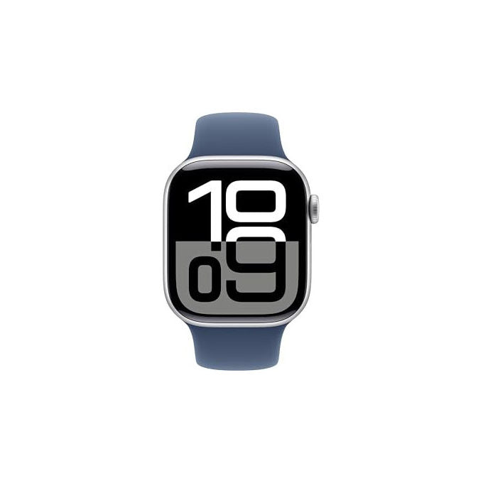 Apple Watch Series 10 GPS 42mm, Cassa Alluminio Argento, Sport Loop Denim