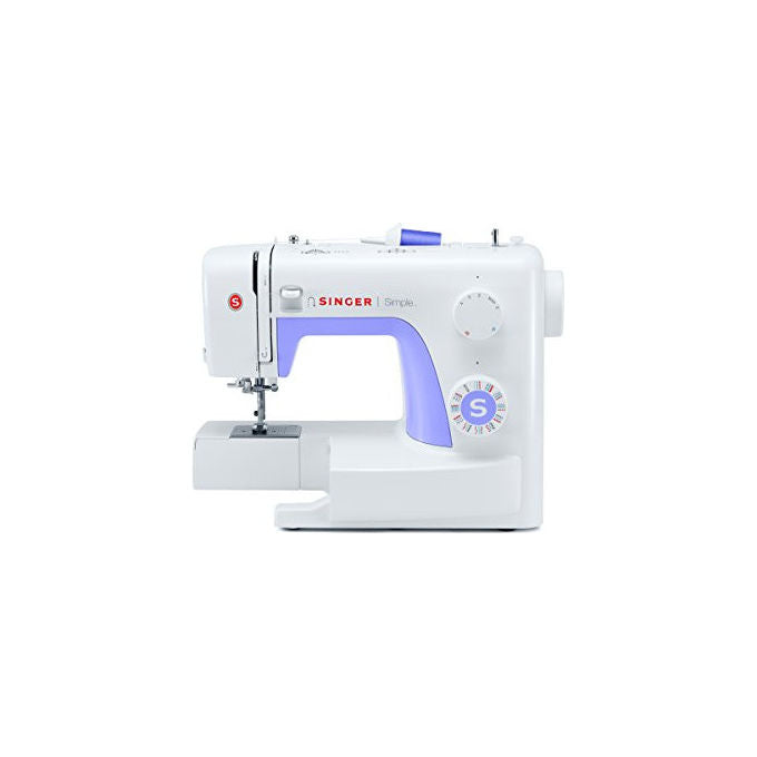 Singer Simple 3232, Macchina da Cucire Portatile, Infila Ago Automatico, Bianca e Viola