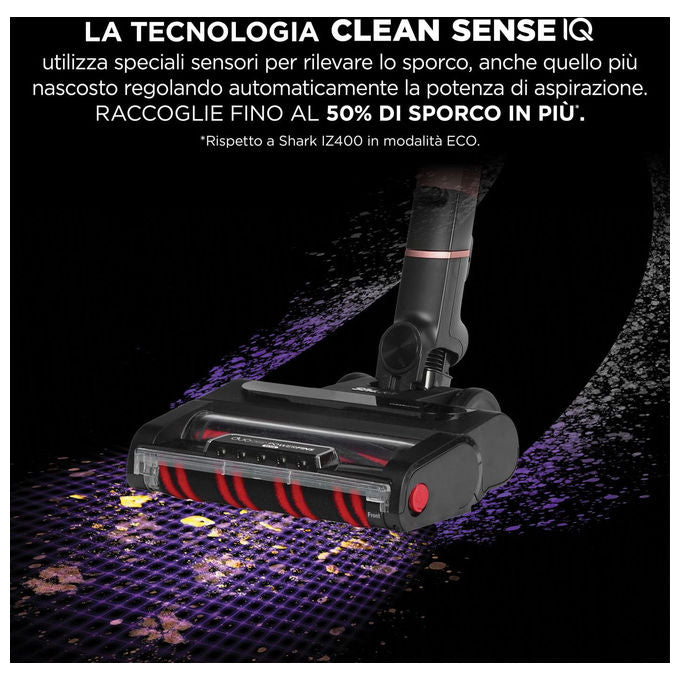 Shark IZ400EU Stratos Aspirapolvere a Bastone 2 in 1 Senza Filo DuoClean PowerFins Plus autonomia 60 min colore Nero Pesca