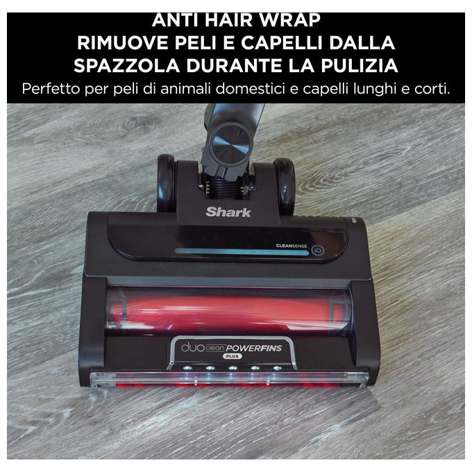Shark IZ400EU Stratos Aspirapolvere a Bastone 2 in 1 Senza Filo DuoClean PowerFins Plus autonomia 60 min colore Nero Pesca