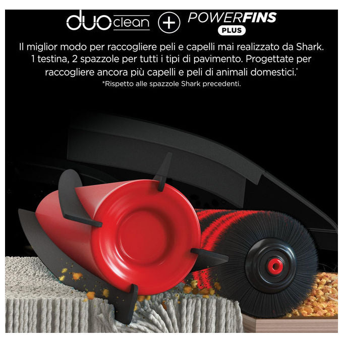 Shark IZ400EU Stratos Aspirapolvere a Bastone 2 in 1 Senza Filo DuoClean PowerFins Plus autonomia 60 min colore Nero Pesca