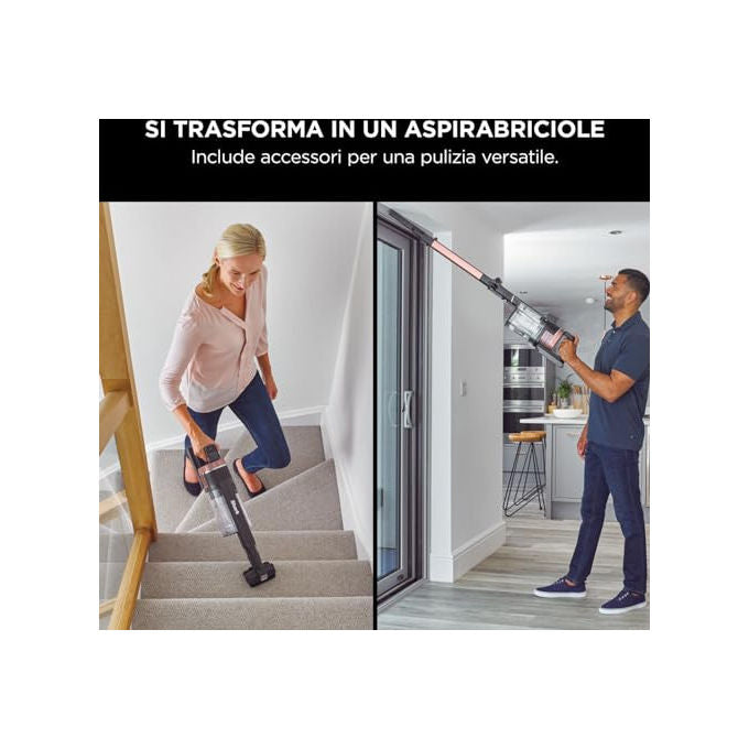Shark IZ400EU Stratos Aspirapolvere a Bastone 2 in 1 Senza Filo DuoClean PowerFins Plus autonomia 60 min colore Nero Pesca