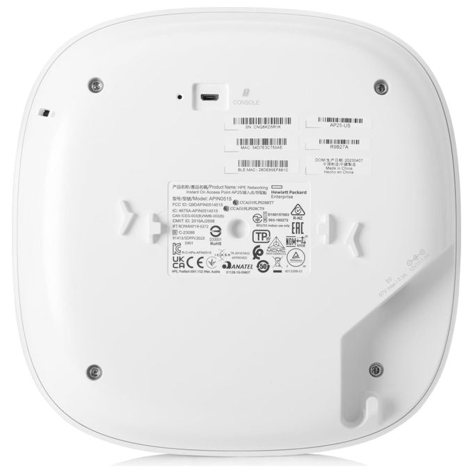 HPE Aruba Instant On AP25 Access Point Wi-Fi 6 Indoor 4x4 MIMO R9B28A Router Wireless