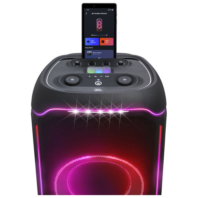 JBL PartyBox Ultimate Speaker Bluetooth 1100W, Nero, Portatile, LED, IPX4, Wi-Fi