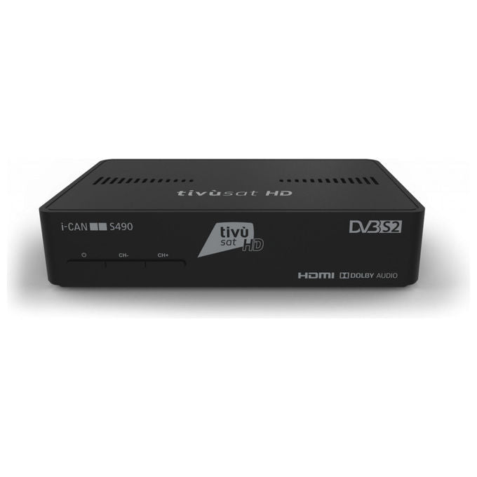 I-CAN S490 Decoder Satellitare tivu'sat HD DVB-S2 Smart Card inclusa EPG 7 giorni HDMI USB colore Nero