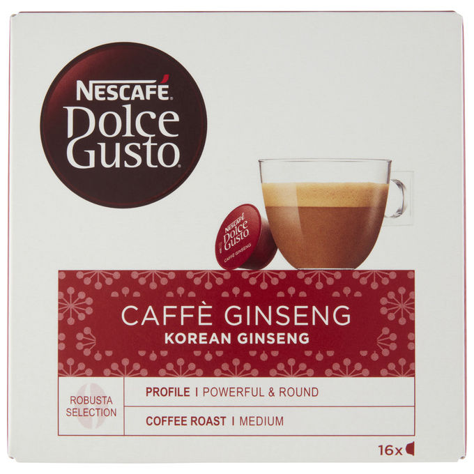 Nescafé Dolce Gusto, Caffe' Ginseng, 16 Capsule, Tostatura Media