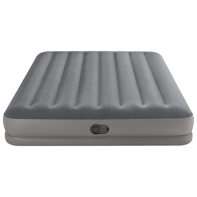 Intex 64114 Dura-Beam Materasso Gonfiabile Matrimoniale Fiber-Tech Pompa USB 272 Kg 203x152x30 cm colore Grigio