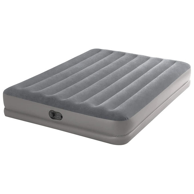 Intex 64114 Dura-Beam Materasso Gonfiabile Matrimoniale Fiber-Tech Pompa USB 272 Kg 203x152x30 cm colore Grigio