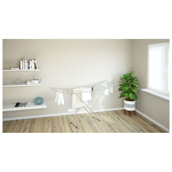Colombo New Scal ST186 Glam 18 Stendibiancheria con Alette Acciaio Ripiegabile 18 m Antiruggine colore Grigio