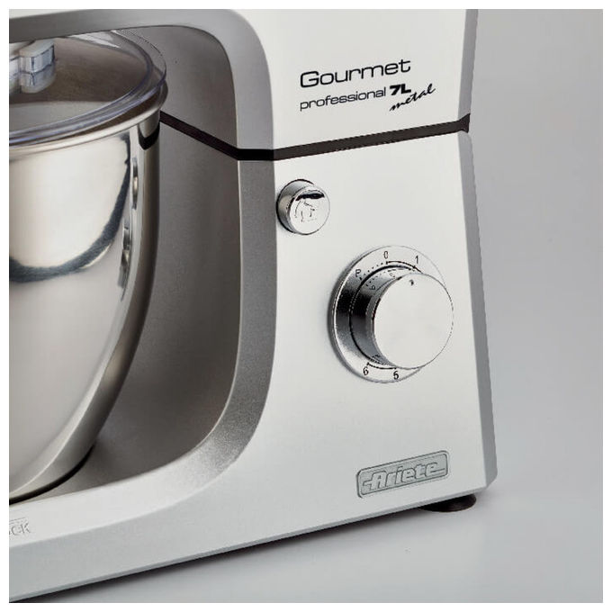 Ariete 1598 Gourmet pro - Impastatrice con Frullatore Planetaria 7L 1200W Acciaio Inox