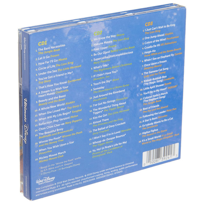 Disney Ultimate Soundtrack 3 CD - Collezione Musicale Colonne Sonore Classici Disney