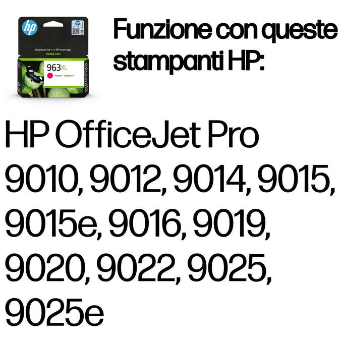 Hp cartuccia inchiostro 963xl originale magenta alta capacita' 1600 pagine per officejet pro