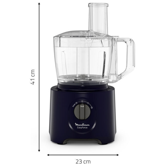 Moulinex FP242810 Easy Force Robot da Cucina 800W 2.4L 15 Funzioni 4 Accessori colore Nero