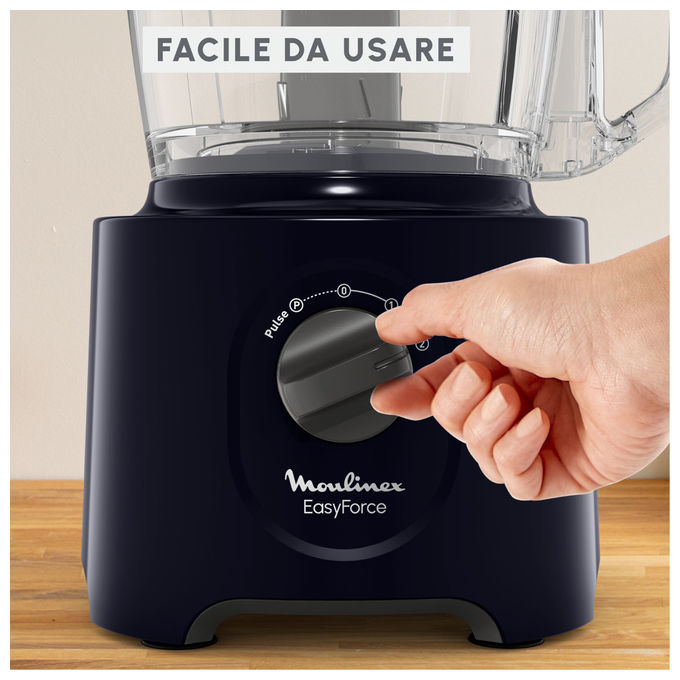 Moulinex FP242810 Easy Force Robot da Cucina 800W 2.4L 15 Funzioni 4 Accessori colore Nero