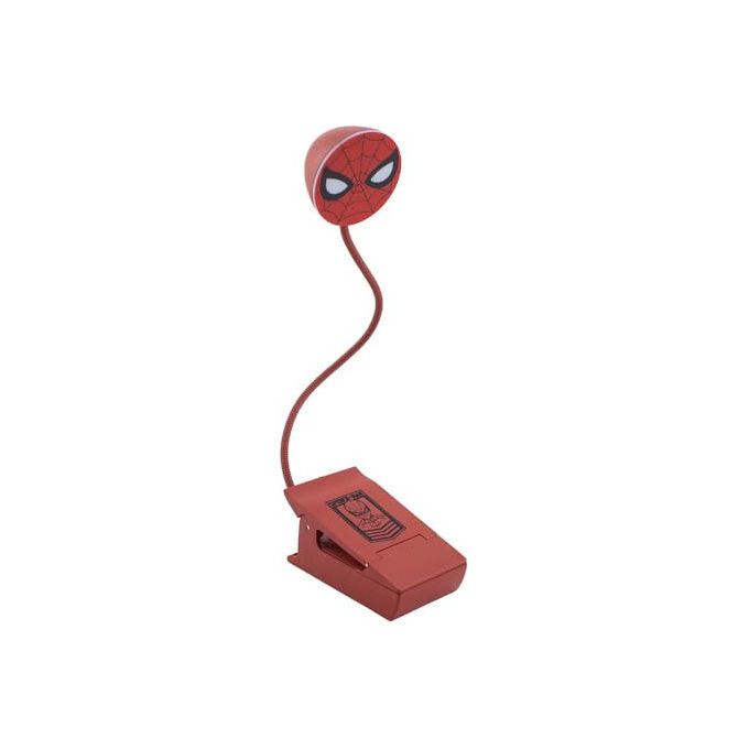 Paladone PP9722SPM Lampada da Lettura Spider-Man Marvel con Clip alimentazione USB e batterie AAA colore Rosso