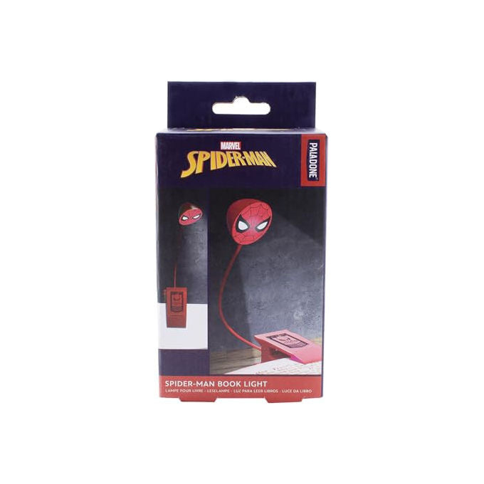 Paladone PP9722SPM Lampada da Lettura Spider-Man Marvel con Clip alimentazione USB e batterie AAA colore Rosso