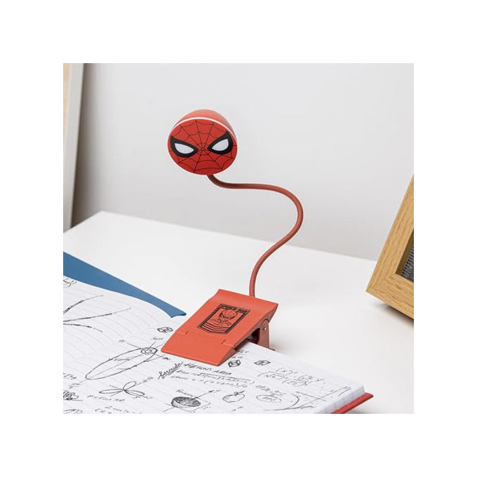 Paladone PP9722SPM Lampada da Lettura Spider-Man Marvel con Clip alimentazione USB e batterie AAA colore Rosso