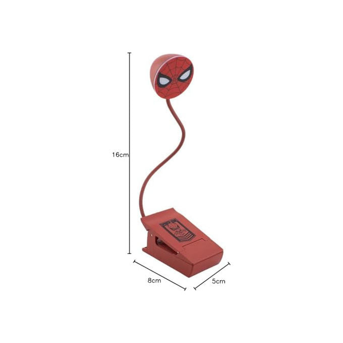 Paladone PP9722SPM Lampada da Lettura Spider-Man Marvel con Clip alimentazione USB e batterie AAA colore Rosso