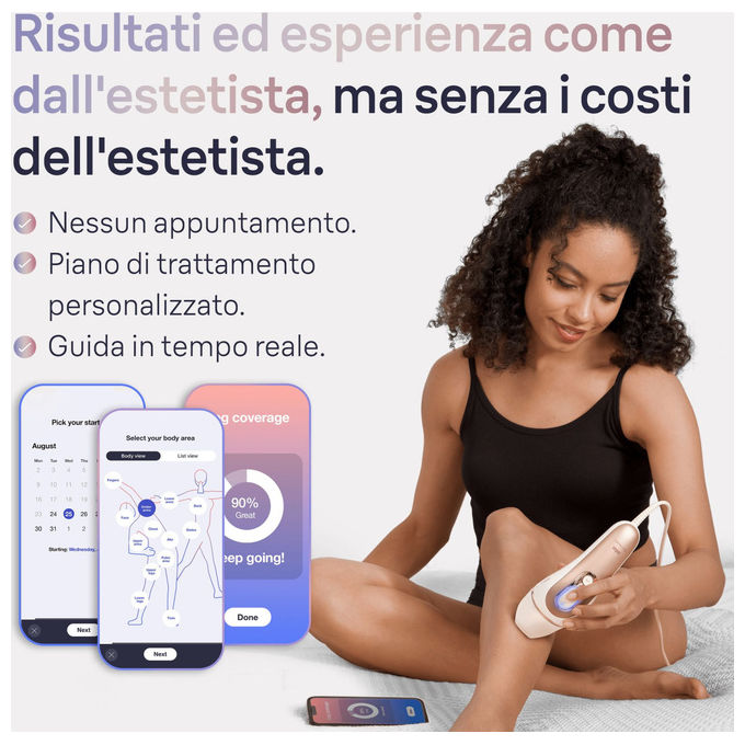 Braun Epilatore Luce Pulsata IPL Smart I Expert Viso Corpo Rose Gold Bianco PL7147
