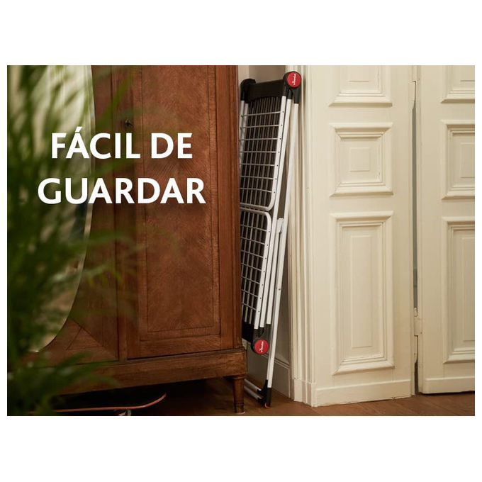 Vileda 170777 Soft Care Stendibiancheria Pieghevole a Cavalletto 19 m Acciaio con Ruote colore Bianco e Grigio